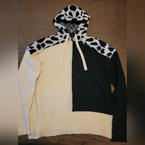 Abbeline Black and Cream Knit Sweater